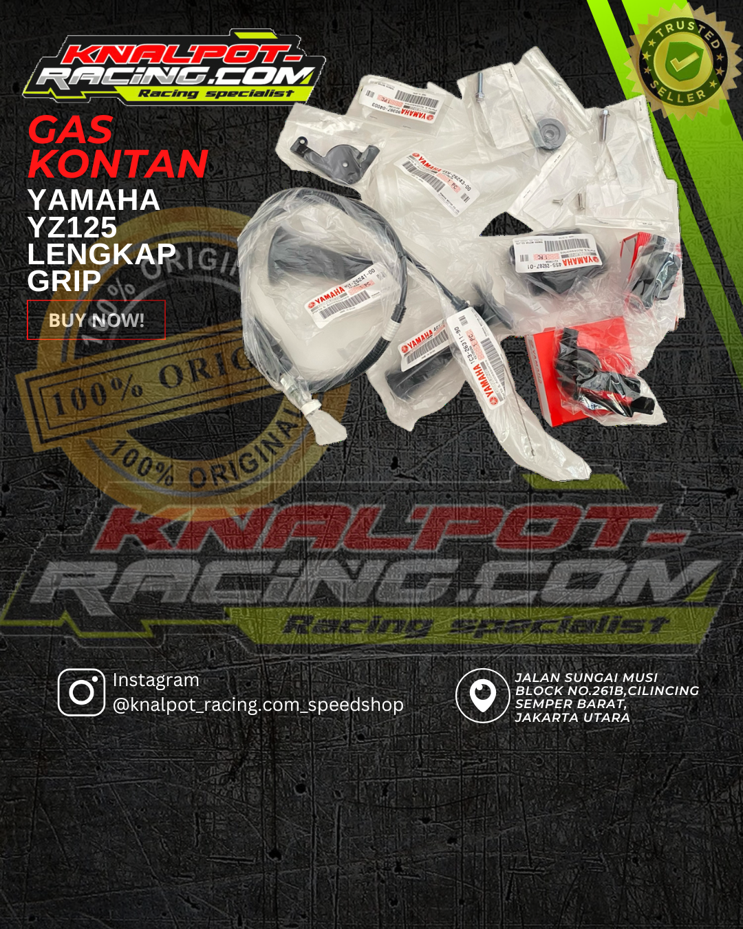 GAS KONTAN YAMAHA YZ125 LENGKAP GRIP